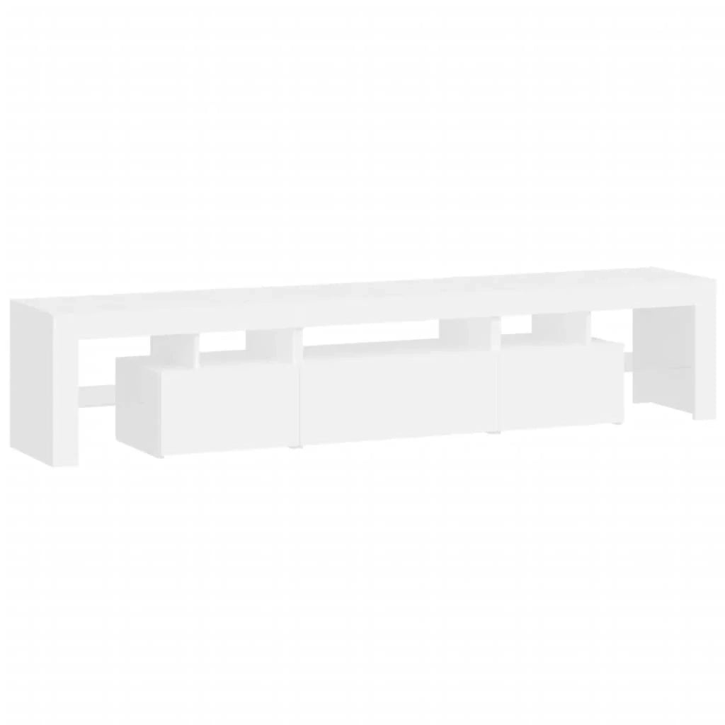 Mobile porta TV multimediale mensola porta TV credenza mobile porta TV per sala da pranzo soggiorno camera da letto con luci LED 200 x 36,5 x 40 cm bianco 02_0026551
