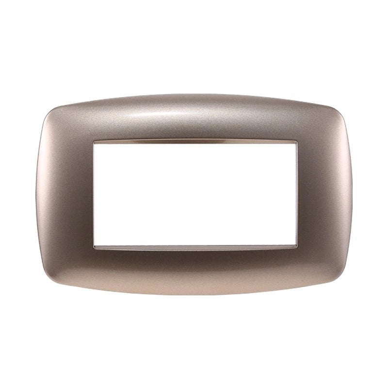 Placca Slim Serie Space 4P Colore Bronzo Compatibile Con Bticino Living Light