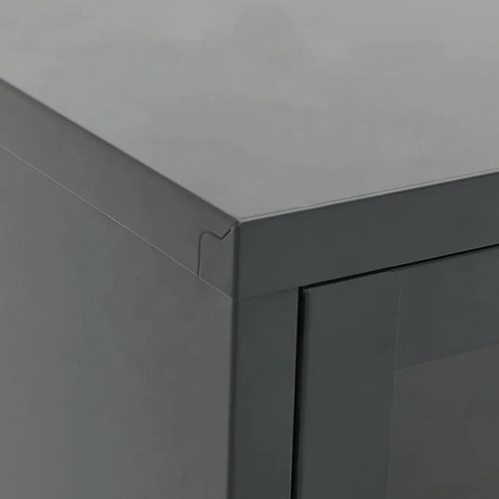 Mobile TV-Credenza TV-Console TV Antracite 105x35x52 cm in Acciaio e Vetro