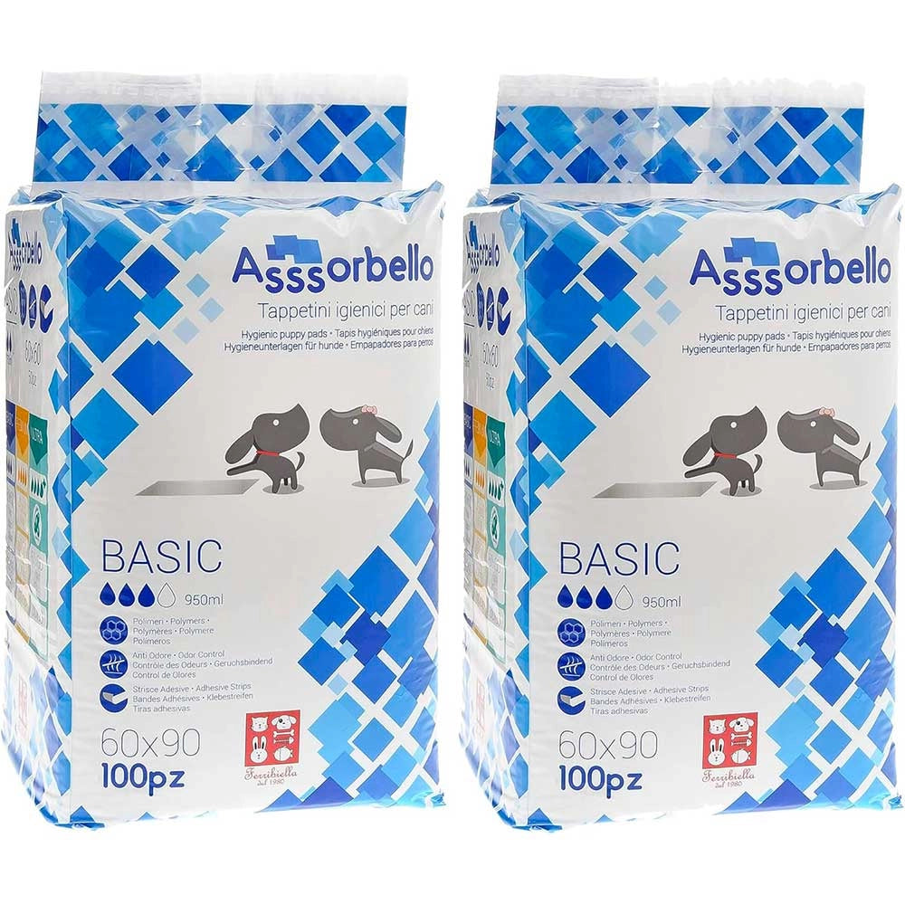 Traversine Igieniche per Cane 60x90 cm 2x100pz Ferribiella Assorbello Basic