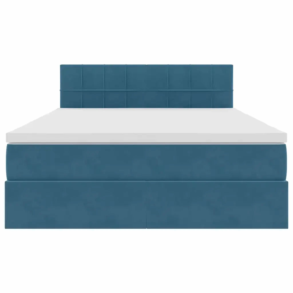 Letto con Contenitore Blu Scuro 140 x 200 cm Velluto 3370765