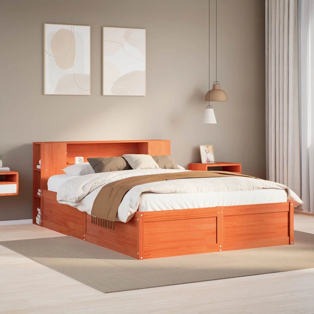 Giroletto senza Materasso Marrone Cera 150x200 cm Legno di Pino