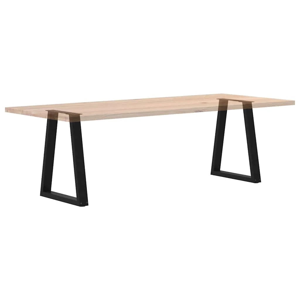 Set di 2 gambe per tavolo da pranzo a forma di V 50 x 73 cm con regolazione dell'altezza design moderno acciaio nero 02_0056855