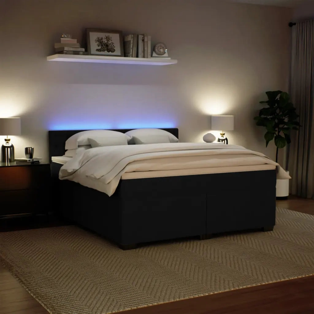 Giroletto a Molle con Materasso Nero 180x200 cm in Velluto 3288692