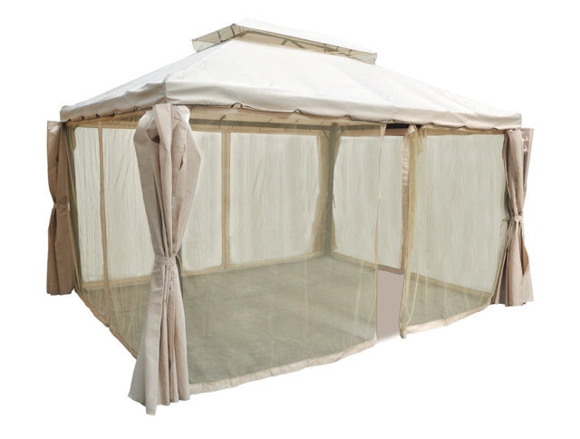 Gazebo da giardino 3×4 con zanzariera - Santiago - Colore: Beige - GA11SAPAC
