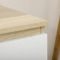 Cassettiera 6 Cassetti Moderna in Legno, 135x48x77cm, Bianco e Colore Legno
