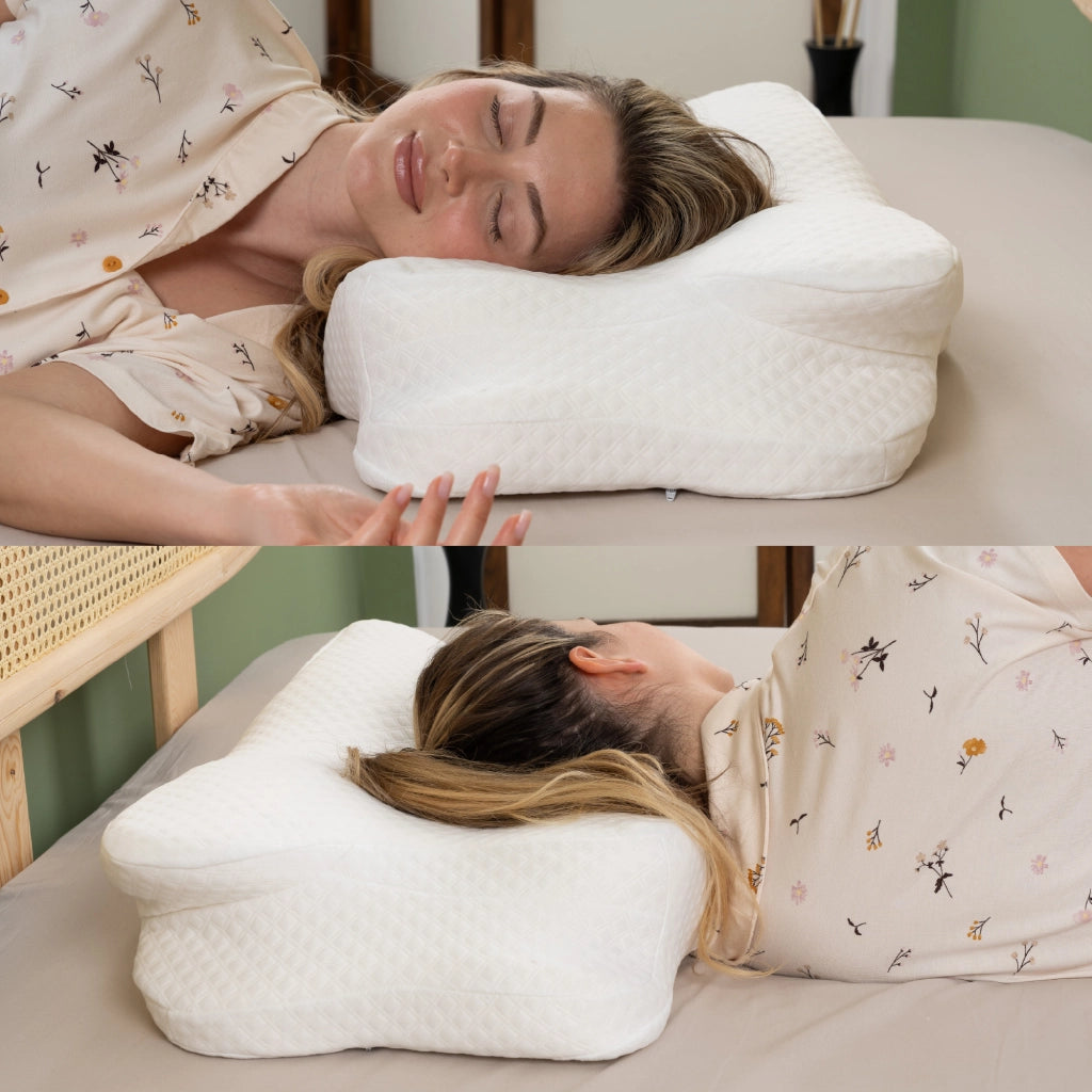 Cuscino Cervicale Ergonomico a Farfalla in Memory Foam, Supporto Ortopedico per Collo e Spalle, Federa Sfoderabile in Tessuto 3D Traspirante, per Dormire Supino e Laterale 55x40 cm