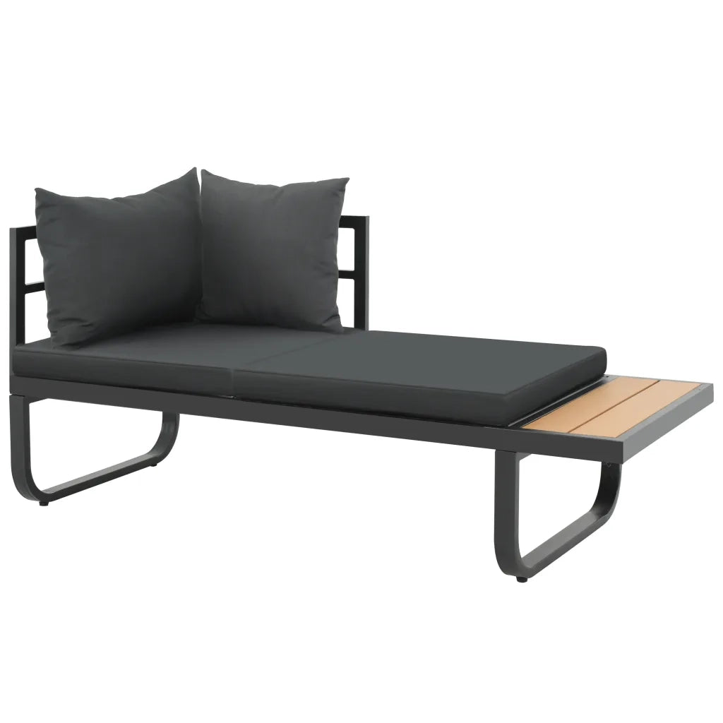 Set Divano da Giardino 2 pz ad Angolo Cuscini in Alluminio WPC 44704