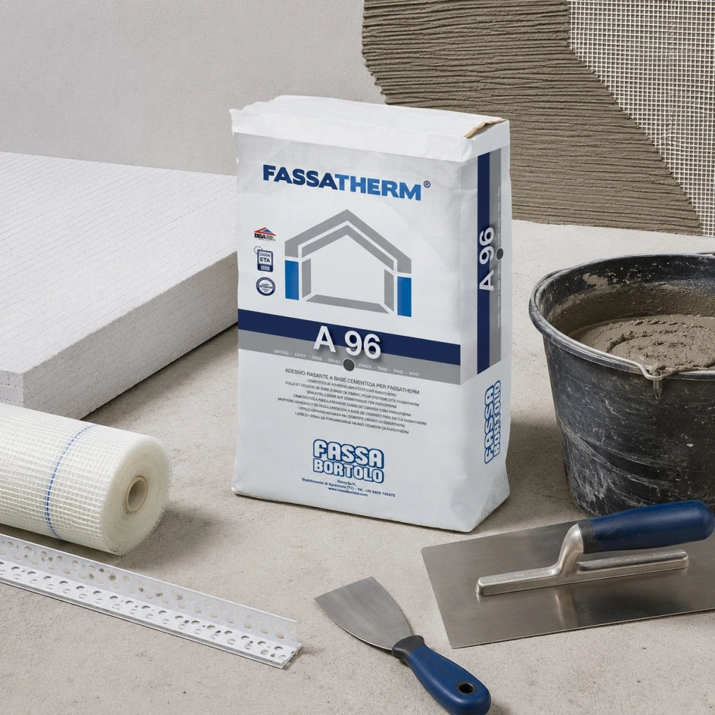 Fassa a 96 collante rasante fibrato per cappotto polistirolo e sughero 25 kg