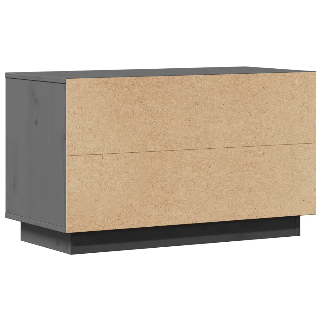 Mobile Porta TV Grigio 74x35x44 cm in Legno Massello di Pino 814336