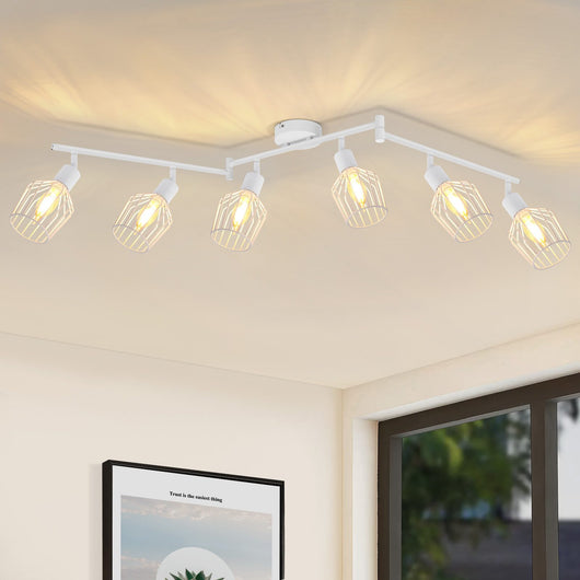 ZMH Faretto da soffitto LED bianchi 6 lampadine E14 retro orientabili 350°