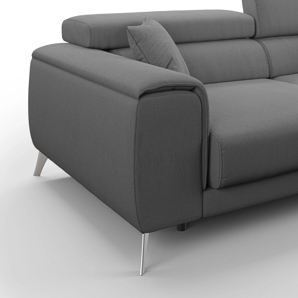 Fusion Divano con sedute allungabili in tessuto smacchiabile T05 215 cm antracite