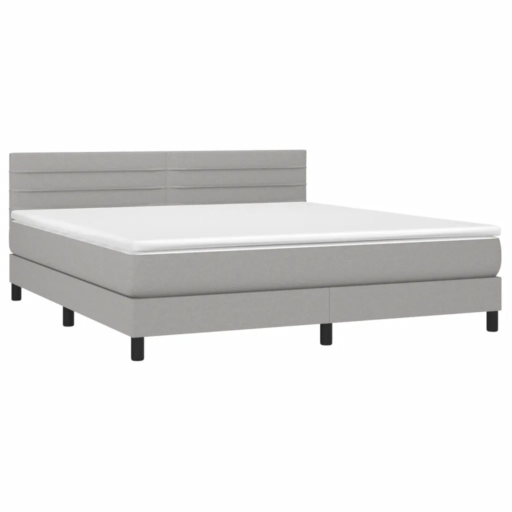 Letto a Molle Materasso e LED Grigio Chiaro 180x200 cm Tessuto 3133253