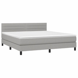 Letto a Molle Materasso e LED Grigio Chiaro 180x200 cm Tessuto 3133253