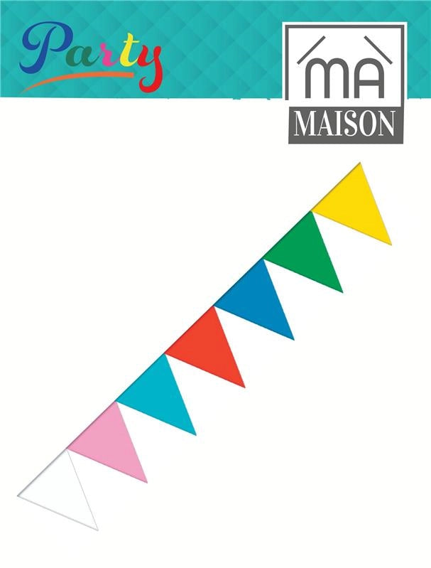 MA MAISON BANDIERINE CON TRIANGOLI MULTICOLORE FESTONE 2,5MT