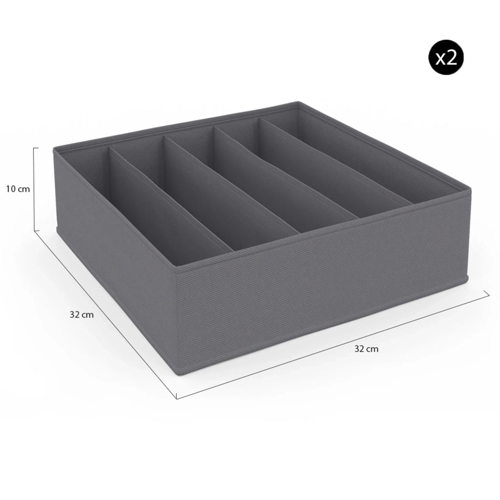IDMarket - Lote de 14 cajas organizadoras de tocador gris antracita