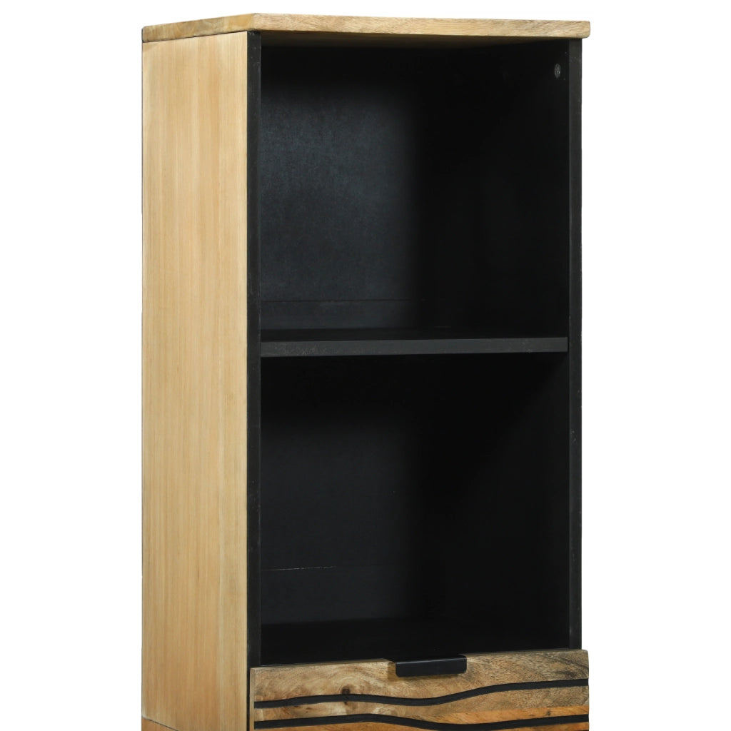 Mobiletto da Bagno 38x33.5x160 cm Legno Massello Mango