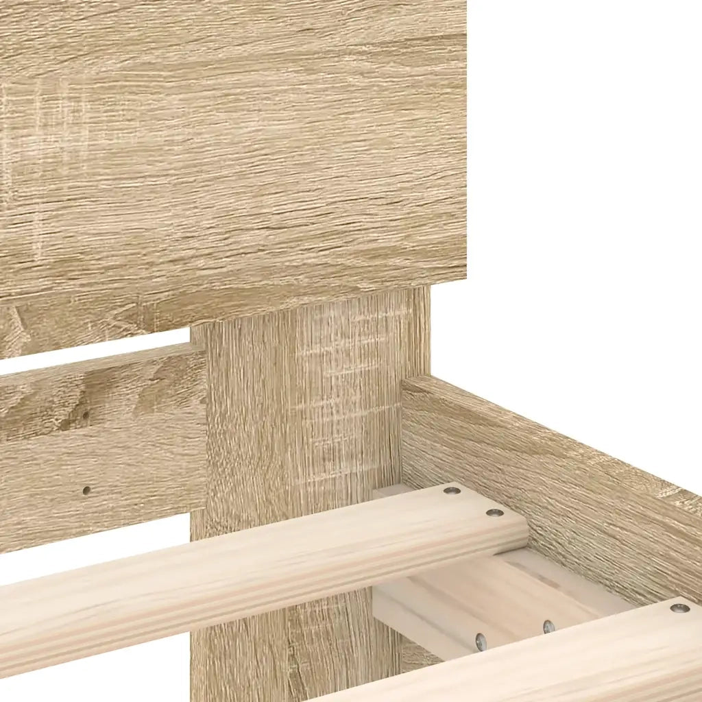 Giroletto con Testiera-Struttura Letto con testiera Rovere Sonoma 200x200 cm