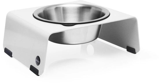 Barcenaio per Cani Elevato Fattore di Alimentazione Fattore di Alimentazione Realizzato in Acciaio Inossidabile e Acciaio (Bianco, M Solo)