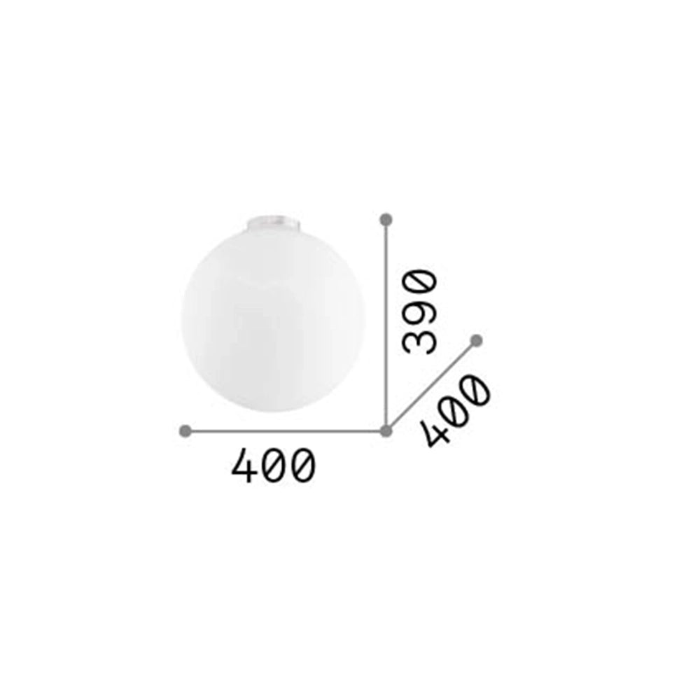 Plafoniera Moderna Mapa Vetro Bianco 1 Luce E27 D40Cm