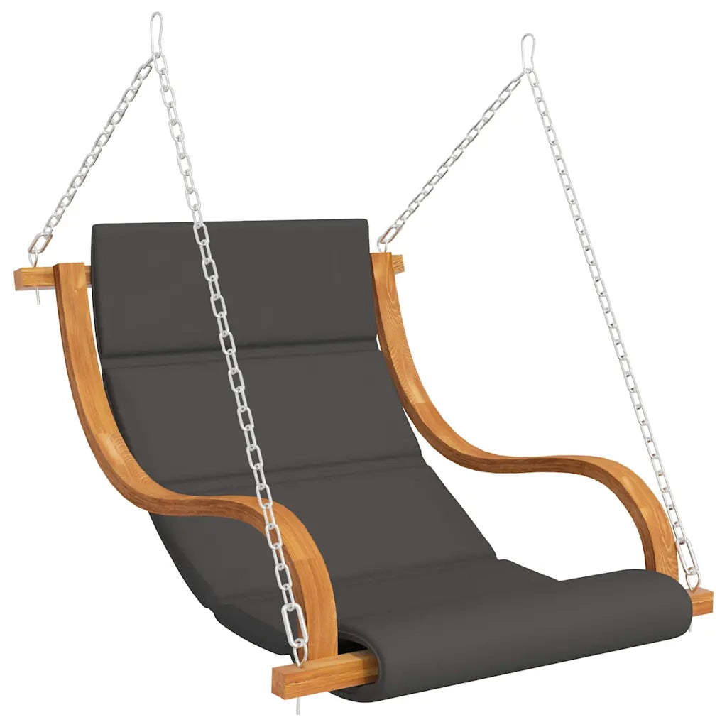 Sedia a Dondolo Senza Telaio con Cuscino in Legno Curvato 313942