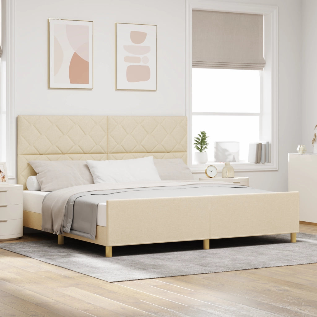 Struttura Letto  Crema 200x200 cm in Tessuto