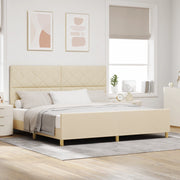 Struttura Letto  Crema 200x200 cm in Tessuto
