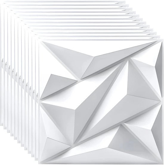 Pannelli per parete 3D, polistirene, 30 * 30 cm, bianco opaco, duraturo, resistente alle deformazioni, impermeabile all'acqua, resistente al calore, privo di odori, pannelli per parete PVC, stanza giochi (S188)