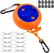 Raccordo per bucato all'aperto con 5 bulloni di fissaggio e 20 clip antivento per balcone, giardino e campeggio di viaggio