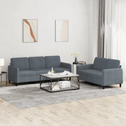 Set di Divani 2 pz Grigio Scuro in Velluto 3202015