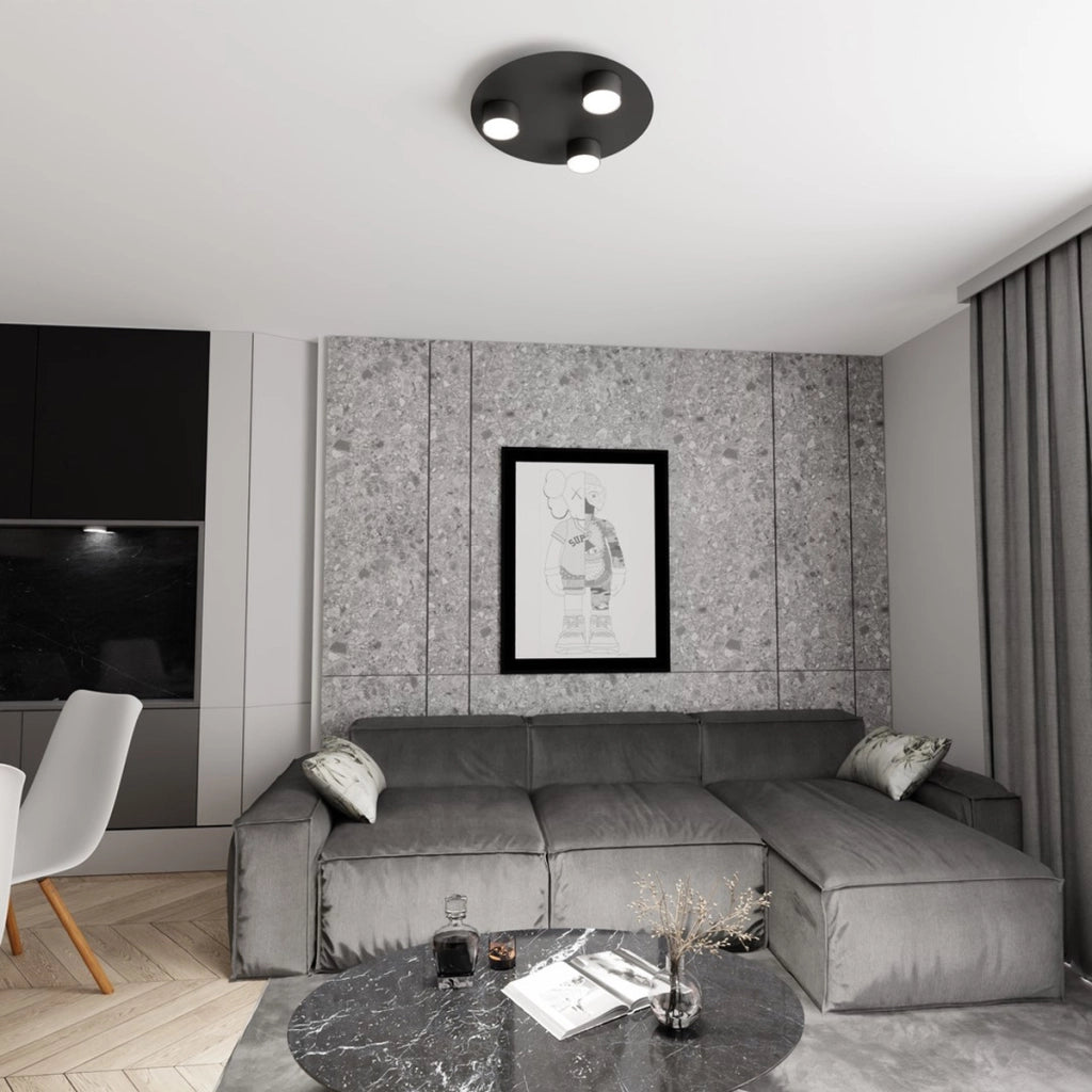 Lampada da soffitto BOLX in acciaio nero opaco