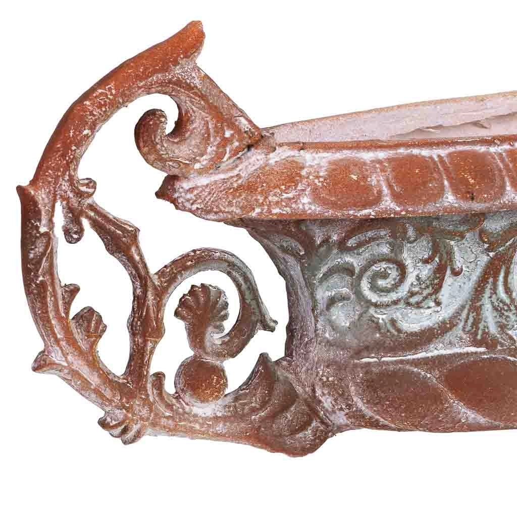 Centrotavola in rame magnesio 81x19x35,5h cm