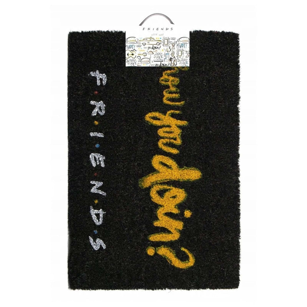 Tappetino con Motivo How You Doin? 40x60cm Antiscivolo Nero / Giallo Friends