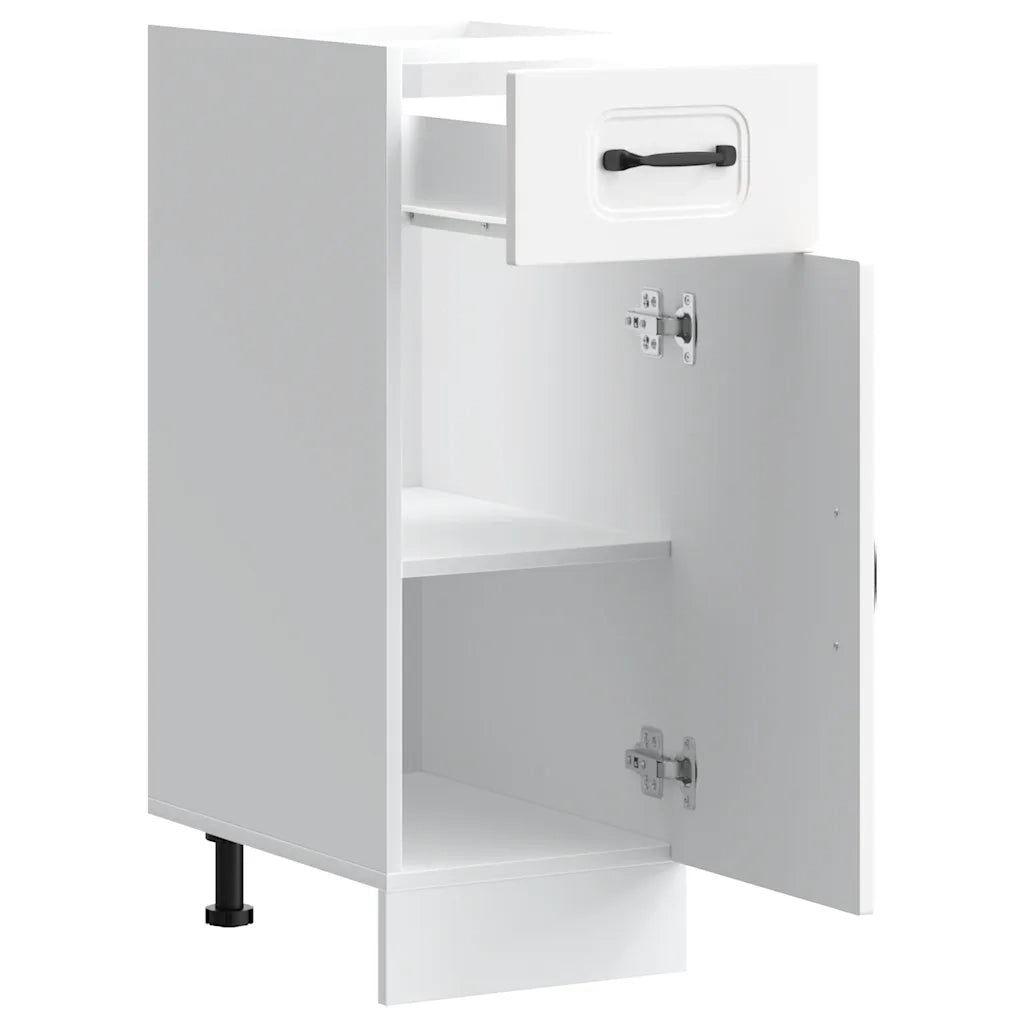 Mobile da cucina moderno con pratico spazio contenitivo 30 x 46 x 81,5 cm legno composito bianco 02_0049880