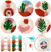 Kit di bordatura a punti per 22 costole per tovaglioli di DIY per principianti Set di bordatura facile con fili di velluto Bordatura a punti con supporto per ago con istruzioni