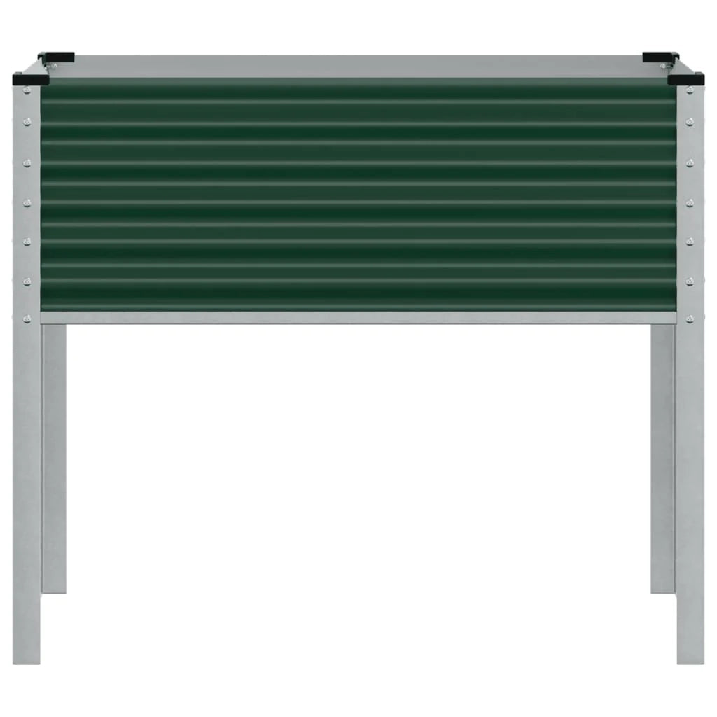 Fioriera rialzata per piante e fiori terrazza giardino 100 x 41 x 90 cm acciaio verde 02_0037274