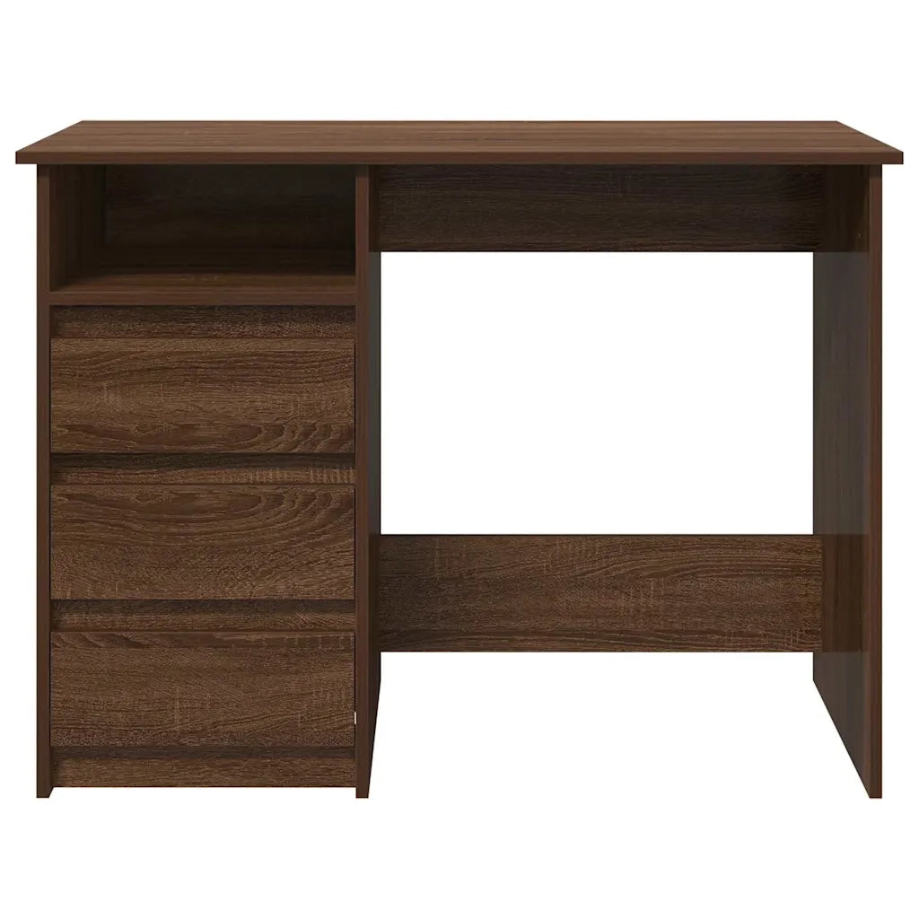 Scrivania Rovere Marrone 102x50x75 cm in Legno Multistrato 860469