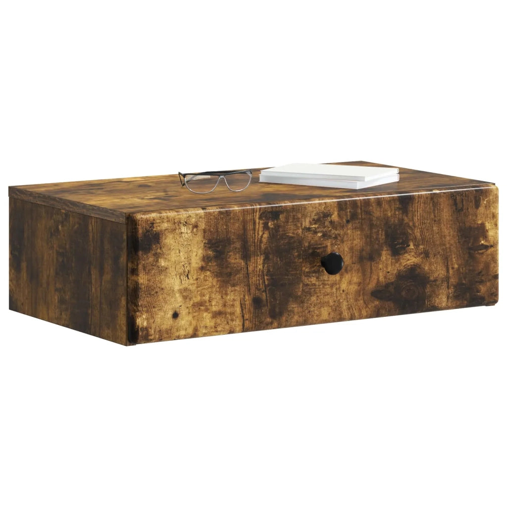 Tavolino da Parete Laterale Rovere Fumo 59 x 34,5 x 17 cm 899170
