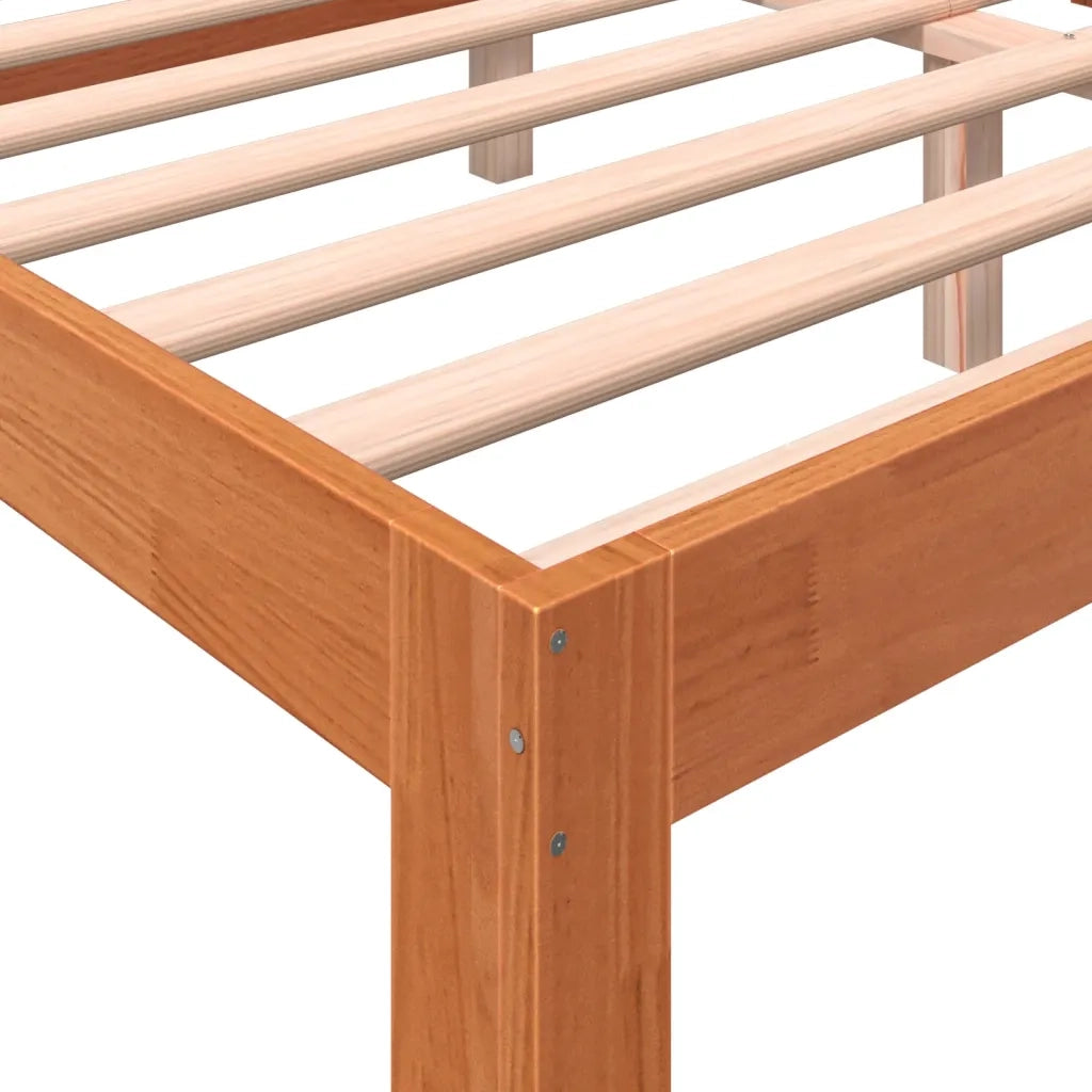 Letto senza Materasso Marrone Cera 150x200 cm in Legno di Pino 844275