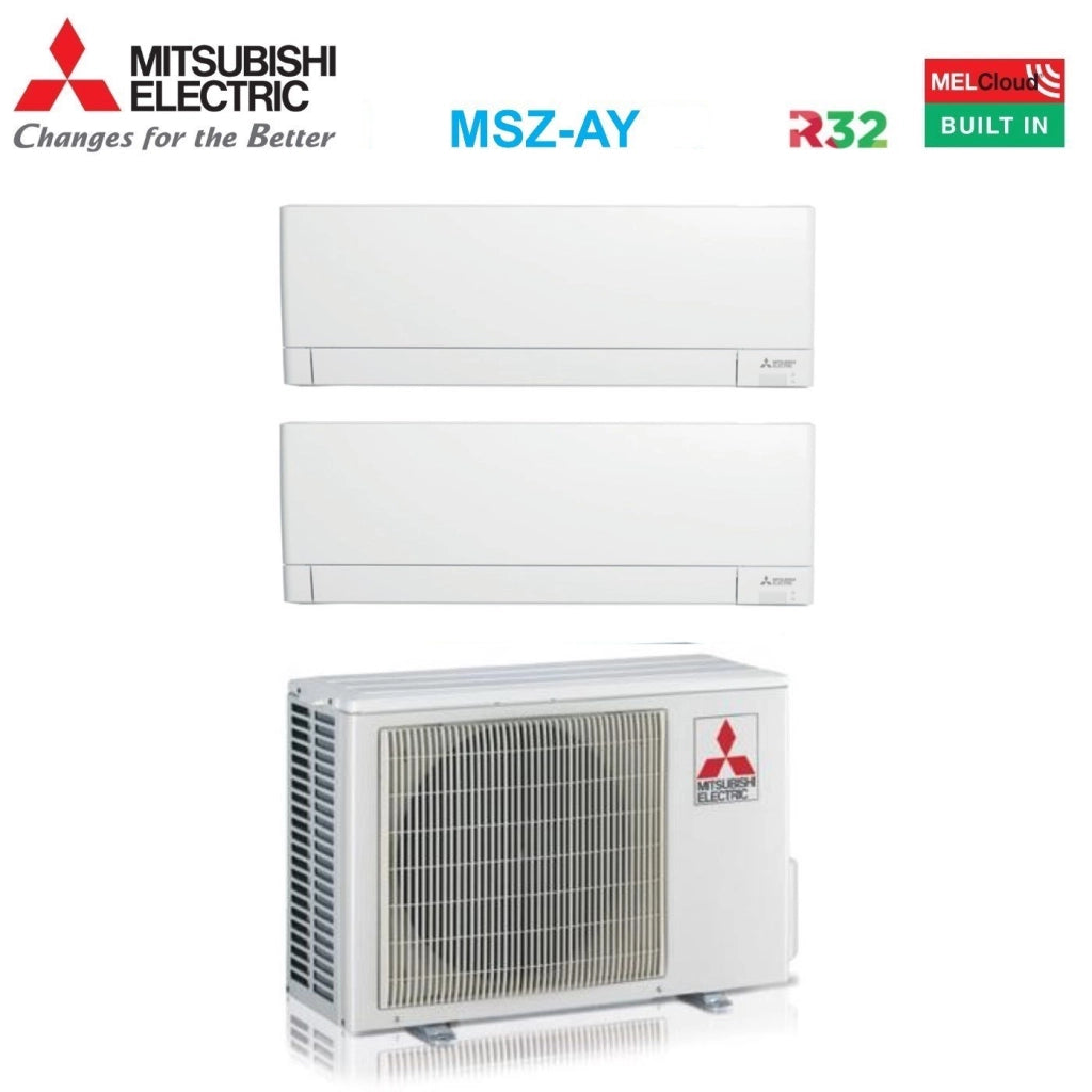 Condizionatore Dual Split Mitsubishi Electric MSZ-AY 9+12 con MXZ-2F53VF R-32 Wi-Fi Integrato