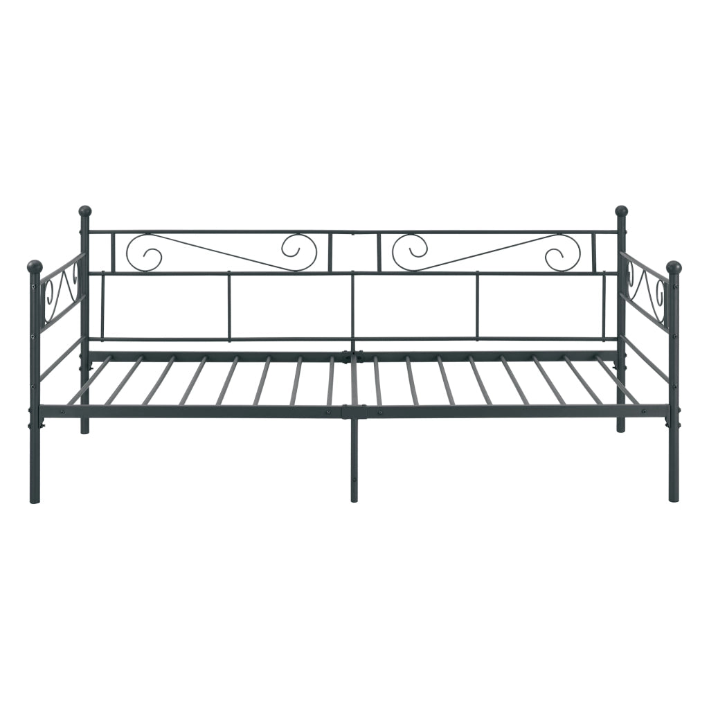 Struttura Divano Kerava in Acciaio Letto Singolo 90 x 200 cm - Nero Opaco [en.casa]