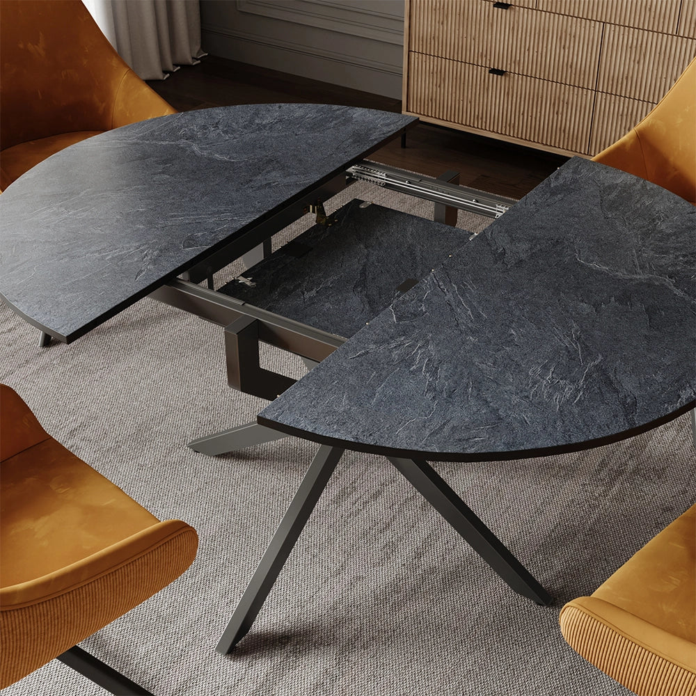 Tavolo da pranzo allungabile Loyd Antracite/Nero 120 x 120 cm Estensibile Vicco