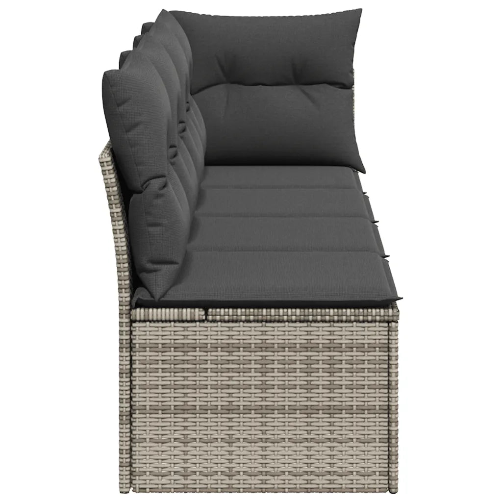 Divano da Giardino con Cuscini 4 Posti-Sofa da Giardino-Divano da esterno Grigio in Polyrattan 974869