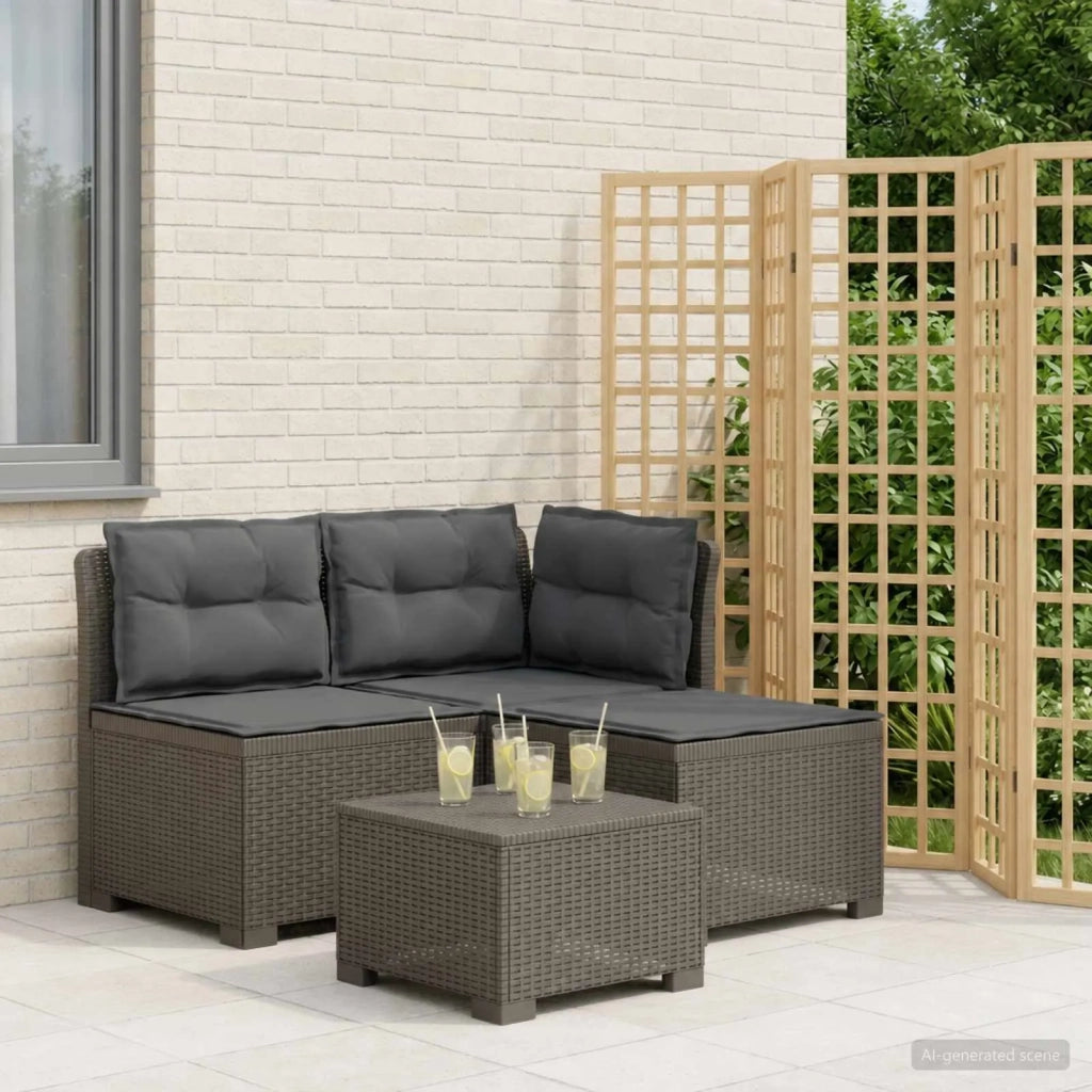 Divano da giardino 3 posti con cuscini in look rattan PP 8011917