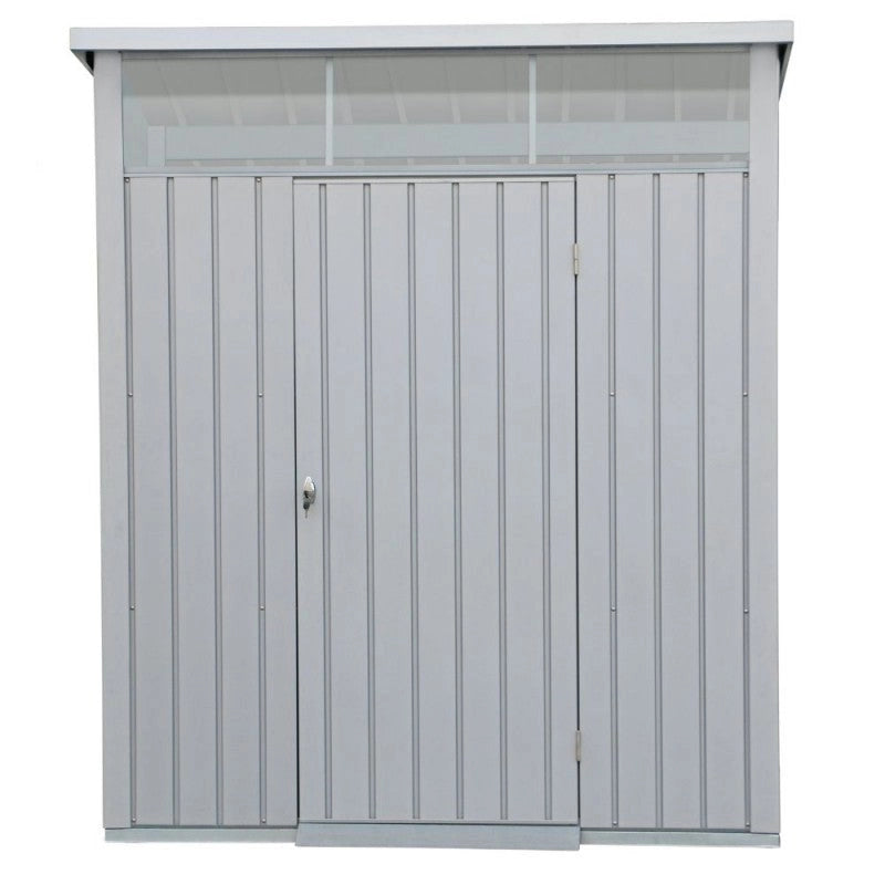 Casetta Box da Giardino 198,6x196,5x229 cm in Acciaio Zincato Grigio