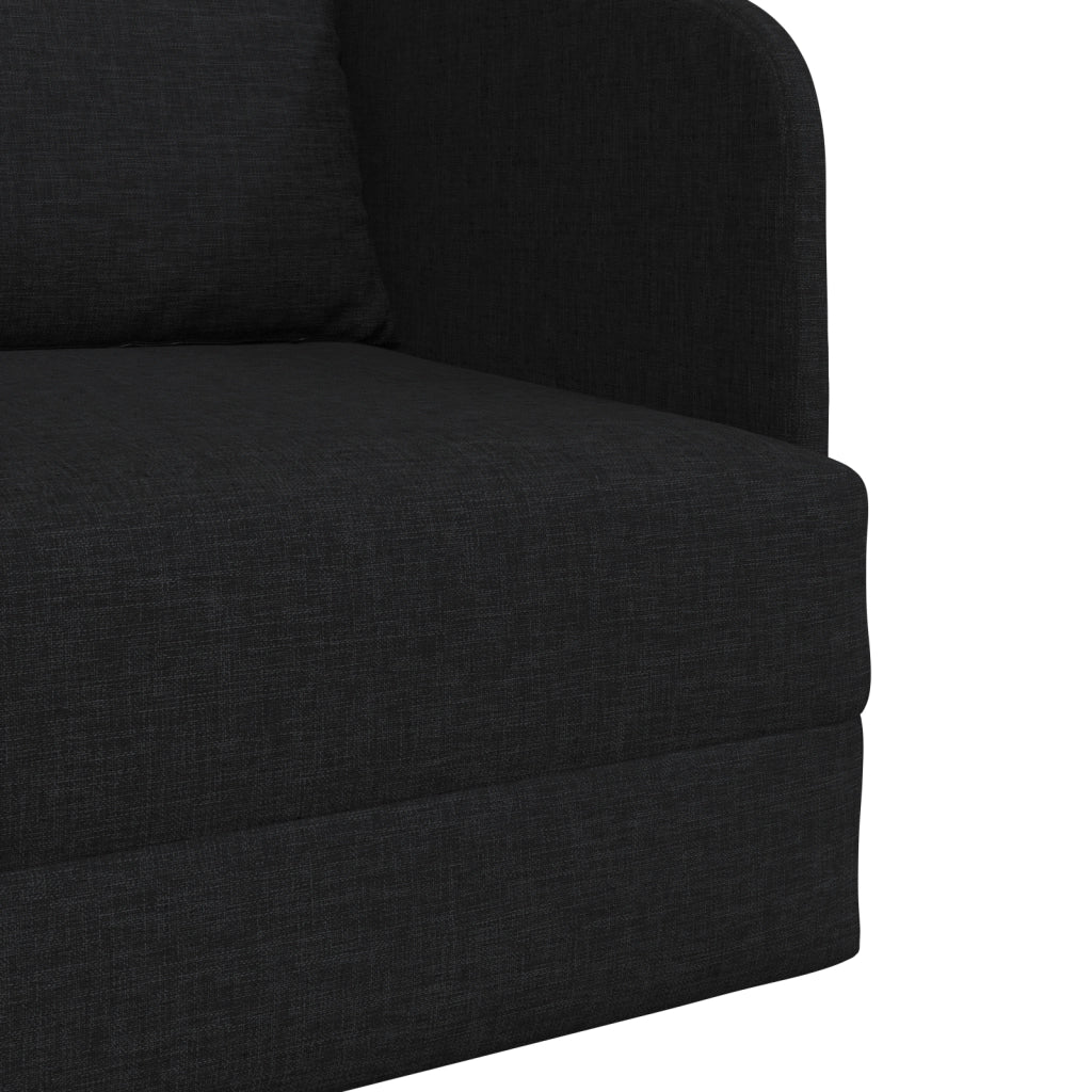 Divano Letto 2-in-1 Nero 65x80x83 cm Tessuto