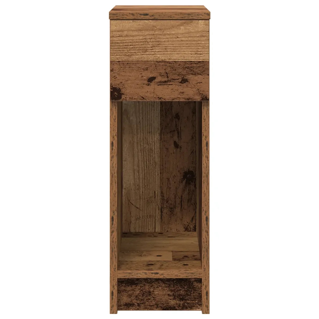 Comodini con Cassetto 2 pz in Legno Antico 20x36x60 cm