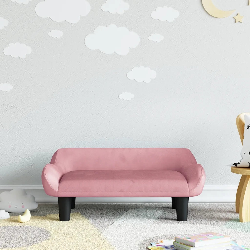 Divano per Bambini-Sofa-Divanetto Rosa 70x40x24 cm in Velluto