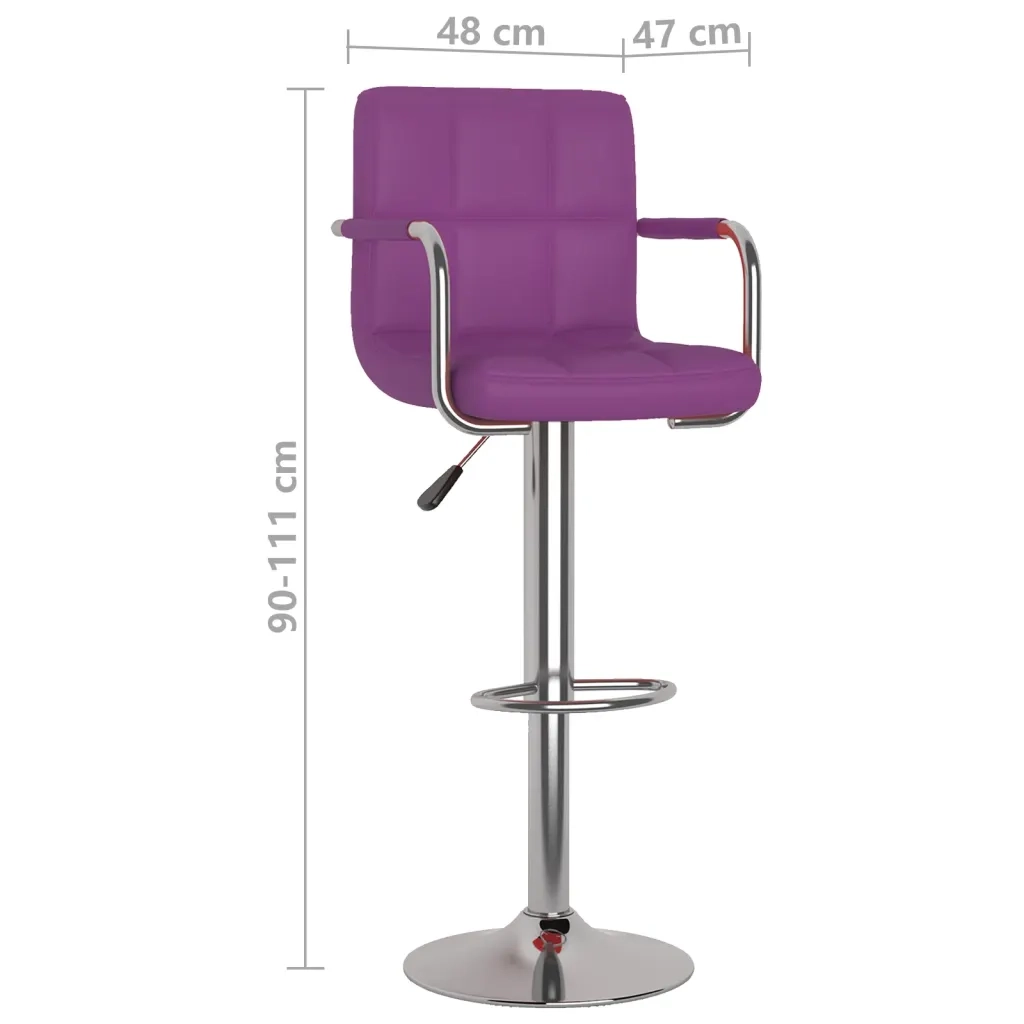 Sgabelli da Bar 2 pz Viola in Similpelle 334601