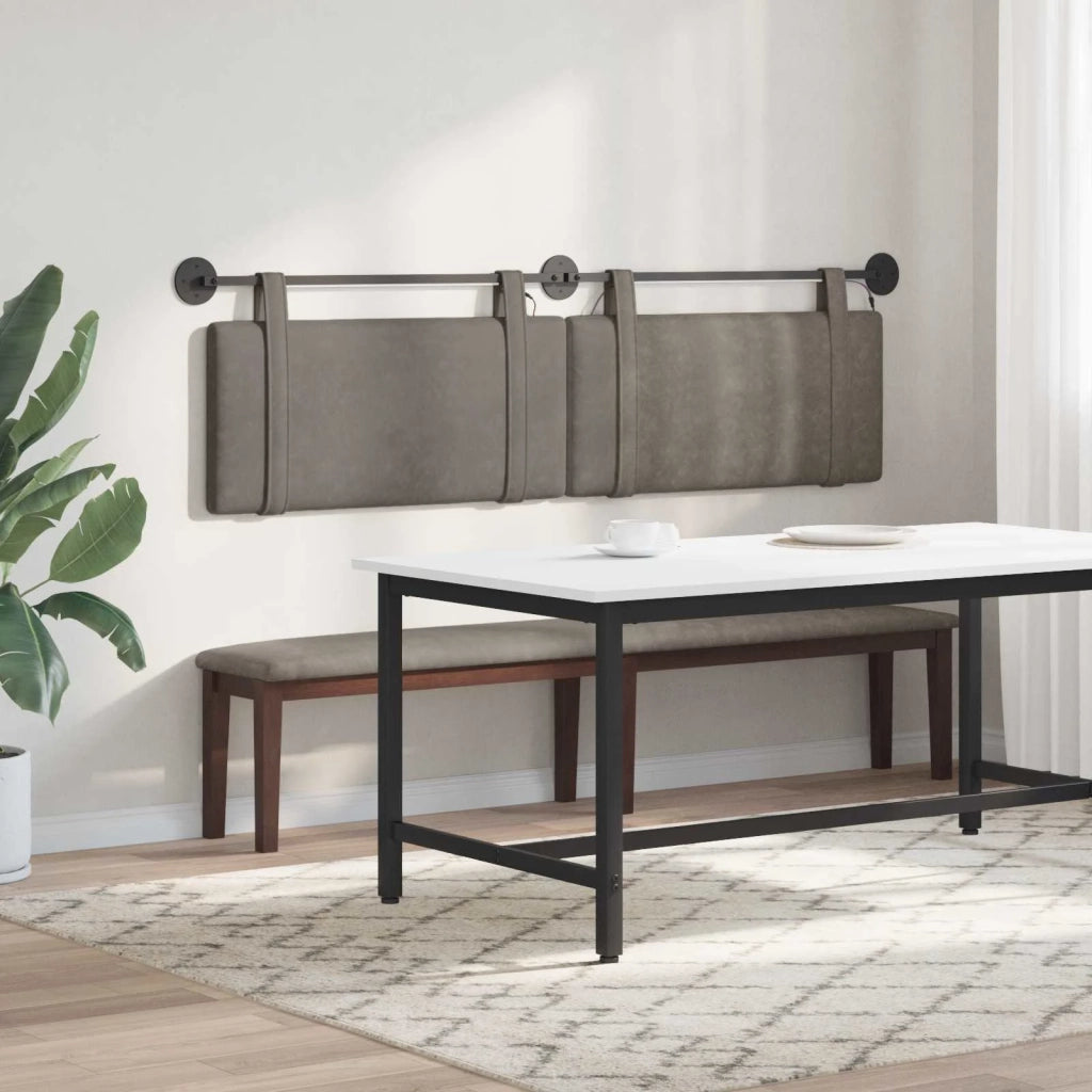 Testiera sospesa Con luce LED Grigio PU Antico